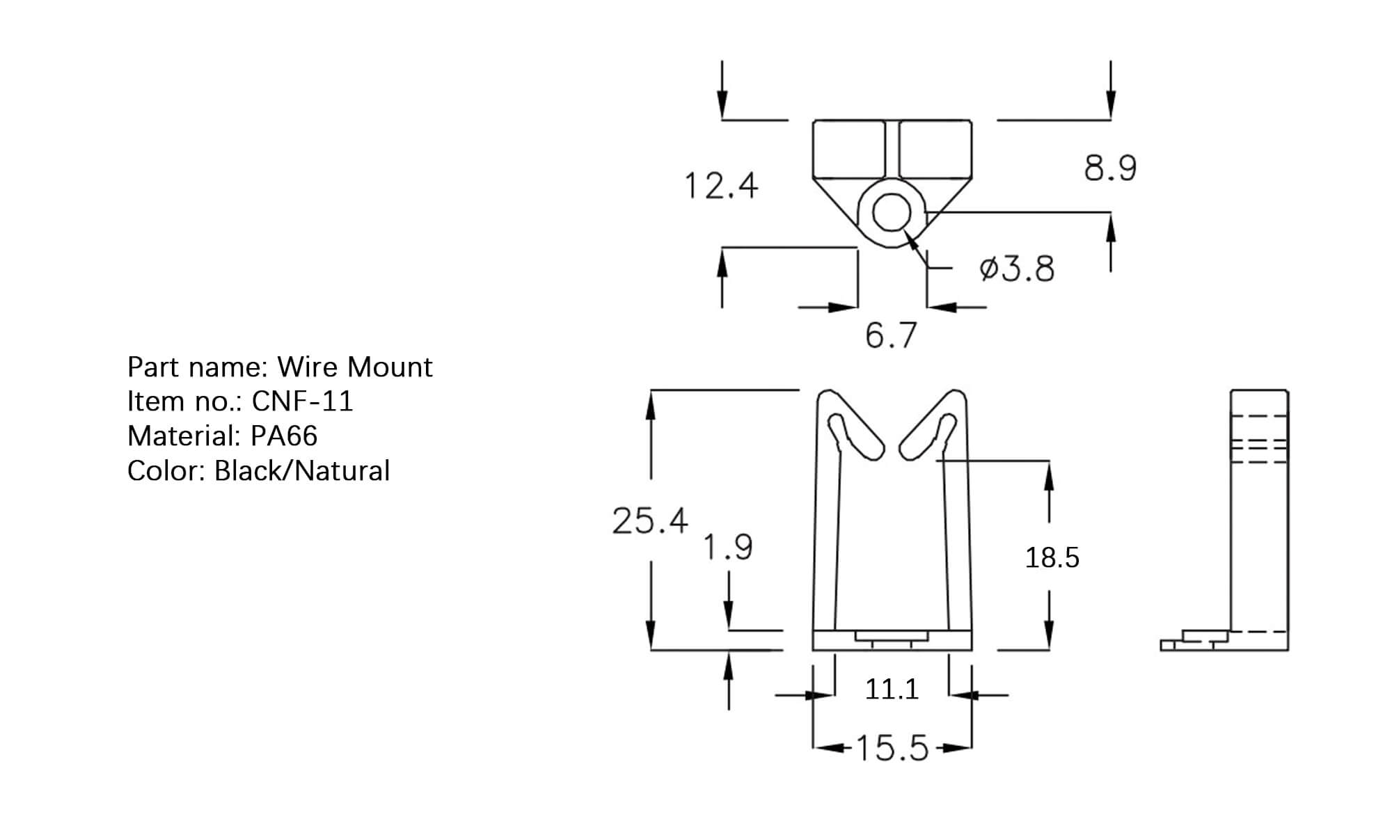 Plastic Wire Mount CNF-11